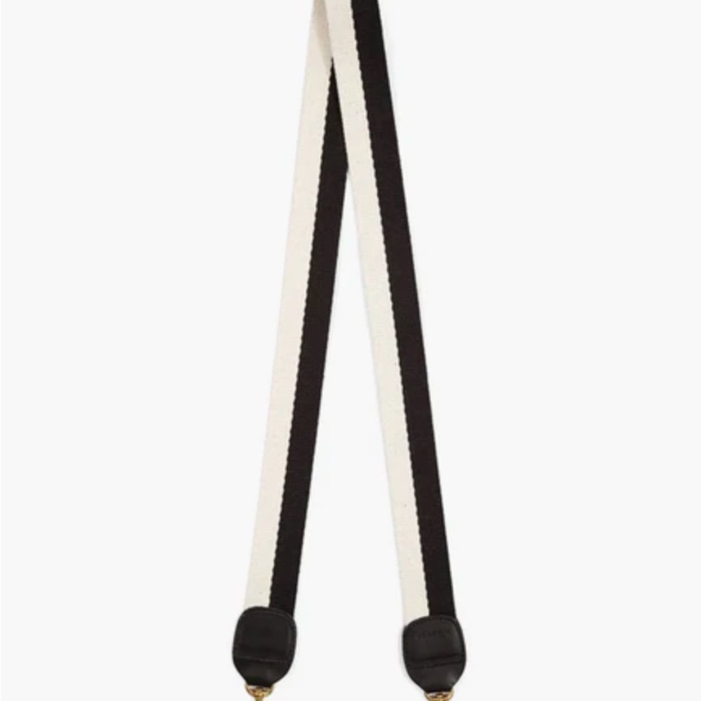 clare v crossbody strap black and white